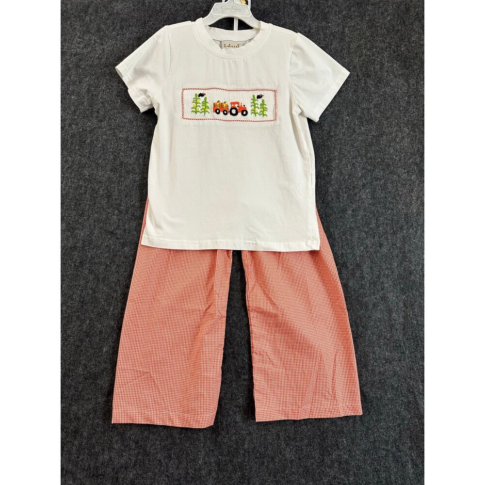 Babeeni 2pc Smocked Tractor Fall Outfit 6 Harvest Top Pants